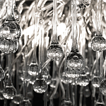 Люстра подвесная с прозрачными стеклянными подвесками в форме капель Диаметр 60 см Droplet Chandelier варинант исполнения - 17 | Loft Concept в Саратове