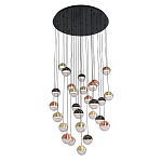 Люстра каскадная с черным круглым основанием 27 подвесов Celestial Waltz варинант исполнения - 1 | Loft Concept в Саратове