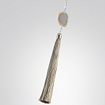 Люстра подвесная с 8-ю шарообразными плафонами из белого стекла с подвесками из камня и кисточками Agatelle варинант исполнения - 9 | Loft Concept в Саратове