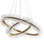 Люстра два кольца с хрустальным декором Rowan Crystal Ring Horizontal Brass Chandelier варинант исполнения - 1 | Loft Concept в Саратове
