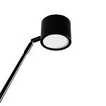 Торшер с изогнутой черной металлической стойкой и цилиндрическим плафоном Davide Groppi варинант исполнения - 10 | Loft Concept в Саратове