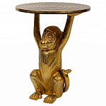 Столик с подстольем в виде обезьянки Bombay Gold варинант исполнения - 1 | Loft Concept в Саратове