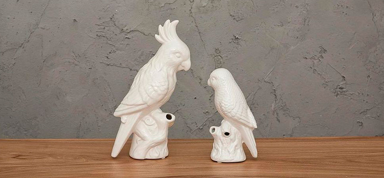 Фигурка керамика белый попугай Small Parrot Фигурка керамика белый попугай Small Parrot - Loft-Concept в Саратове