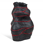 Ваза с красным кожаным жгутом "Красной нитью" варинант исполнения - 1 | Loft Concept в Саратове