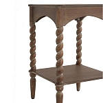 Приставной столик деревянный с резными ножками и нижней полкой Vintage Side Table Brown Wood варинант исполнения - 1 | Loft Concept в Саратове
