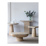 Столик кофейный кремового цвета с овальной столешницей и круглым основанием Cream Dalmen Table варинант исполнения - 8 | Loft Concept в Саратове