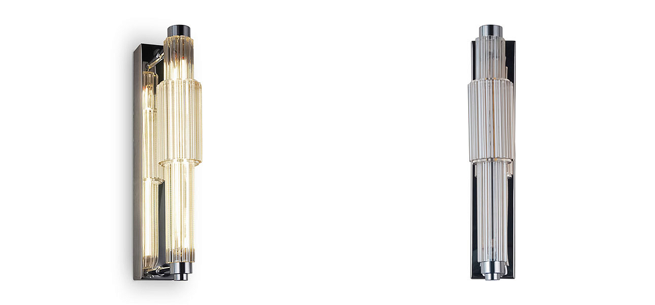 Бра с вертикальным узким плафоном Fuse Crystal Beige Бра с вертикальным узким плафоном Fuse Crystal Beige - Loft-Concept в Саратове