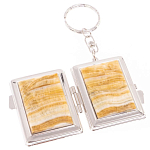 Зеркало брелок складное двухстороннее из натурального камня Оникс Silver Stone Mirrors варинант исполнения - 2 | Loft Concept в Саратове