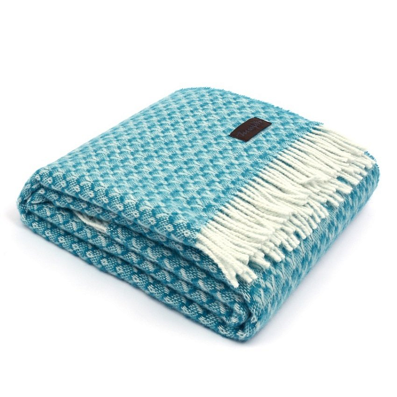 Плед BRIAS TRIANGLE 1510 Marzotto Голубой в Саратове | Loft Concept 