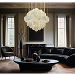 Люстра с овальными подвесками из натурального камня Spatial Composition варинант исполнения - 7 | Loft Concept в Саратове