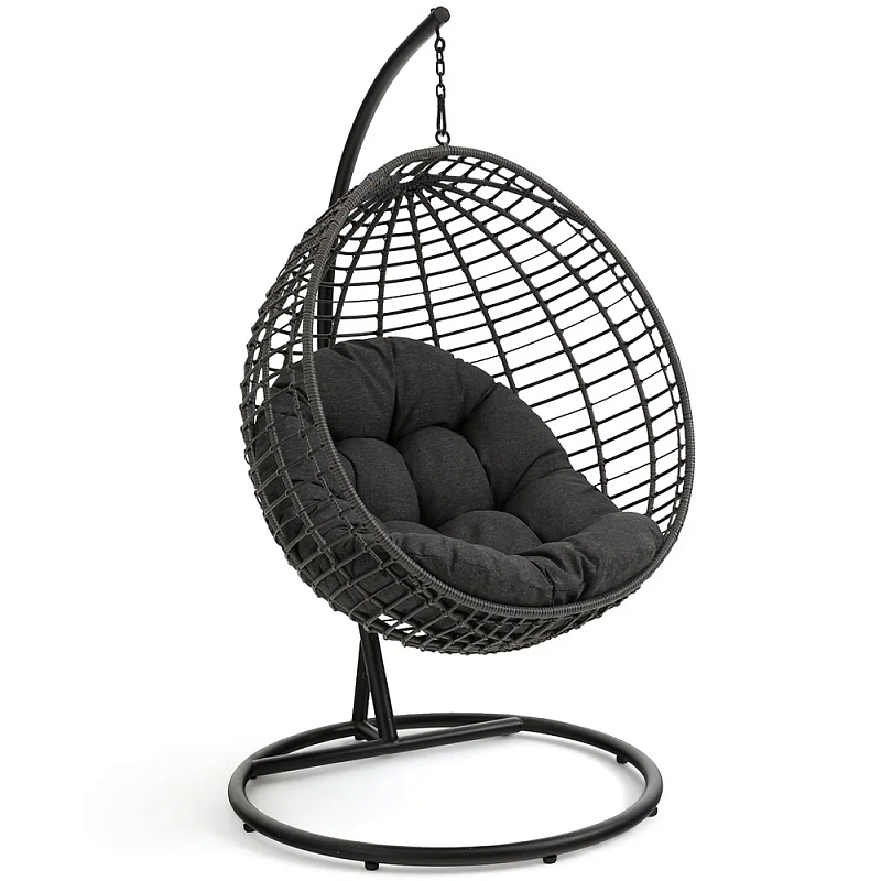 Подвесное уличное кресло Wallaker Hanging Chair Черный Подвесное уличное кресло Wallaker Hanging Chair Черный в Саратове | Loft Concept