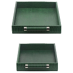 Комплект из двух прямоугольных подносов зеленого цвета Serpent варинант исполнения - 3 | Loft Concept в Саратове