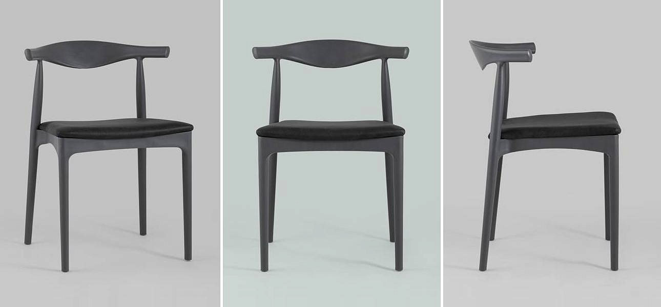 Стул Elbow HANS J.WEGNER с Подлокотником Серый Мягкое Сидение Стул Elbow HANS J.WEGNER с Подлокотником Серый Мягкое Сидение - Loft-Concept в Саратове