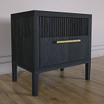 Прикроватная Тумбочка Primo с двумя ящиками Черный дуб варинант исполнения - 5 | Loft Concept в Саратове