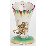 Ваза из фарфора с бронзовой фигуркой ангела Eden Garden porcelain and bronze варинант исполнения - 1 | Loft Concept в Саратове