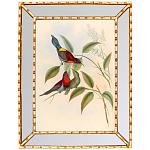 Постер с изображением птиц и цветов в зеркальной раме Blooming Birds Poster варинант исполнения - 3 | Loft Concept в Саратове