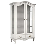 Витрина белая двухдверная с 4-мя полками и 2-мя ящиками в стиле прованс White Provence варинант исполнения - 1 | Loft Concept в Саратове