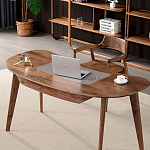 Стол рабочий округлой формы с ящиком  Working Moonnut Table варинант исполнения - 2 | Loft Concept в Саратове