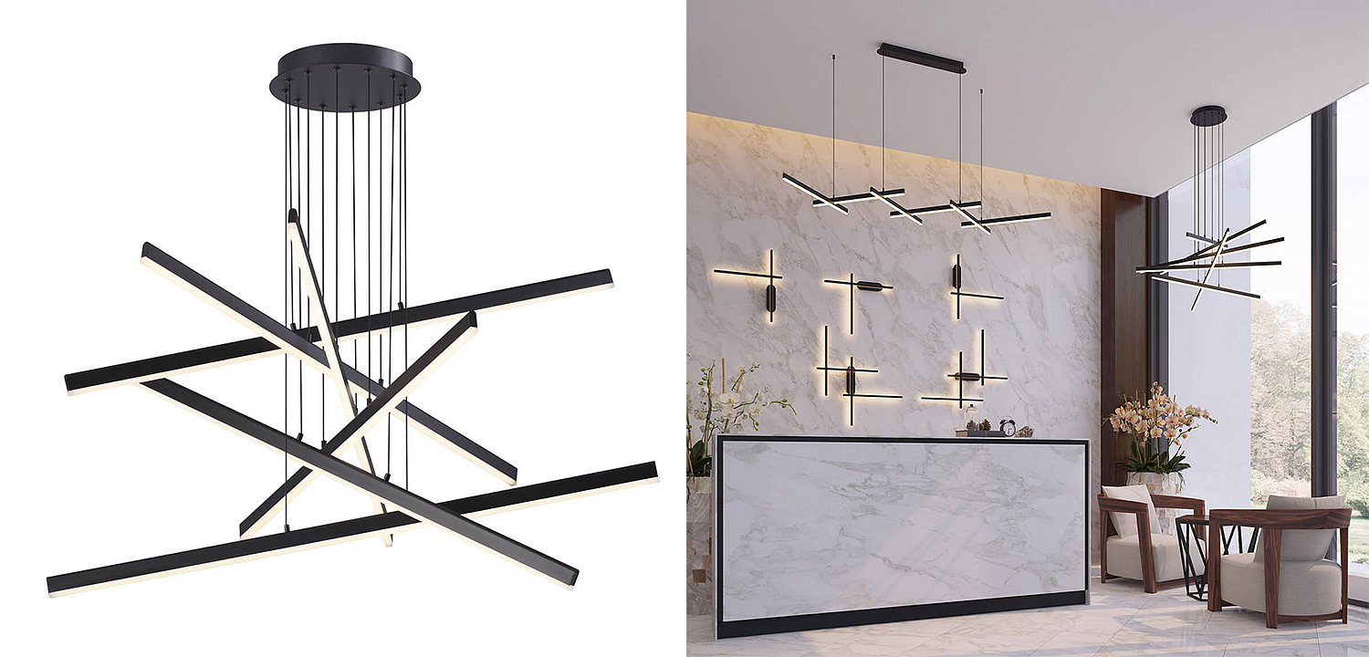 Люстра Rolf Six Black Lines Chandelier Люстра Rolf Six Black Lines Chandelier - Loft-Concept в Саратове
