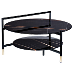 Стол журнальный круглый черный с полкой Inherence варинант исполнения - 1 | Loft Concept в Саратове