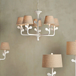 Люстра с белым каркасом и тканевыми абажурами Natural Stems варинант исполнения - 4 | Loft Concept в Саратове