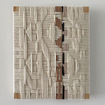 Текстильное панно ручной работы из хлопкового шнура wall panel line beige варинант исполнения - 1 | Loft Concept в Саратове