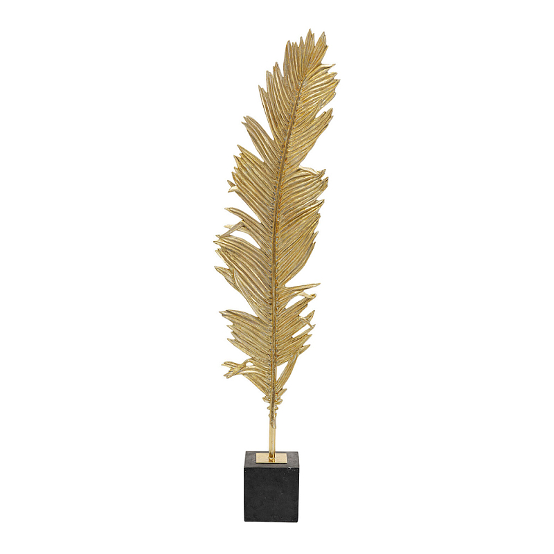 Декоративная статуя из металла Golden Feather Глянцевое золото Черный в Саратове | Loft Concept 