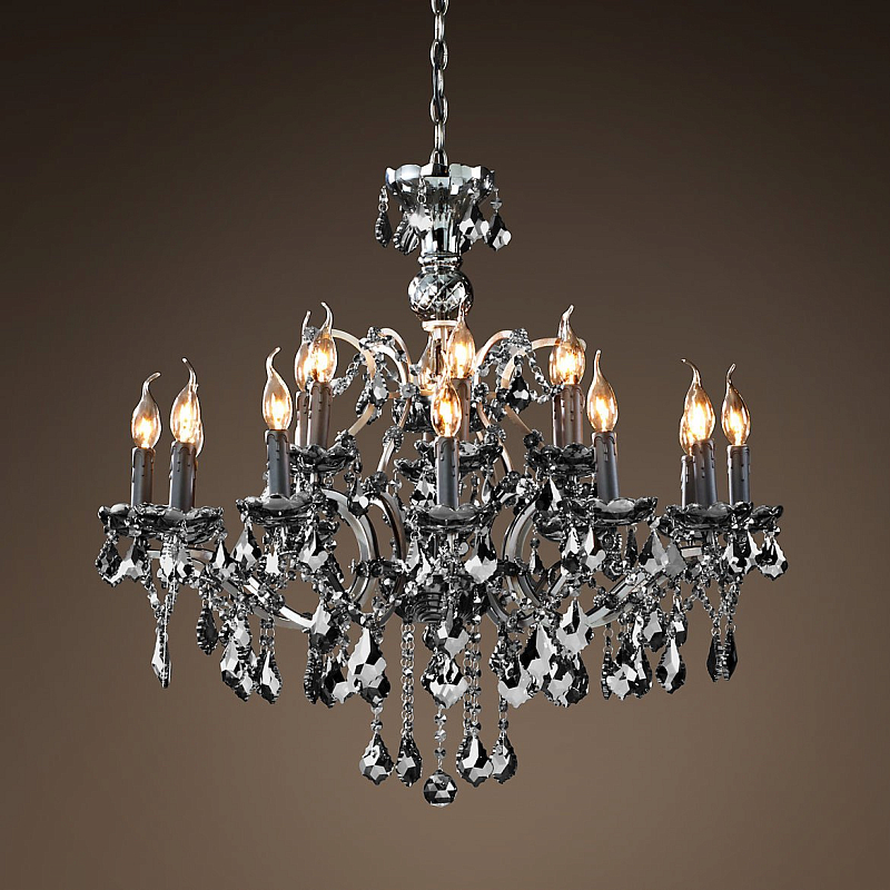 Люстра 19TH C. ROCOCO IRON & Smok CRYSTAL 18 Графит Стекло Смок Люстра 19TH C. ROCOCO IRON & Smok CRYSTAL 18 Графит Стекло Смок в Саратове | Loft Concept