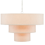 Люстра круглая трехъярусная с тканевыми абажурами Light Soft Glow варинант исполнения - 1 | Loft Concept в Саратове