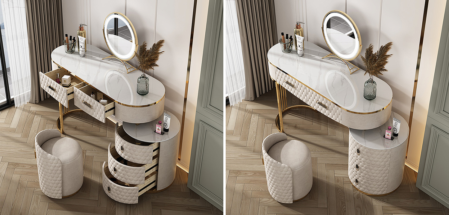 Трельяж Kathryn Bedroom Dressing Table White Трельяж Kathryn Bedroom Dressing Table White - Loft-Concept в Саратове
