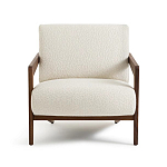 Кресло с обивкой из белого букле Armchair White Boucle варинант исполнения - 4 | Loft Concept в Саратове
