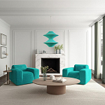 Подвесной вязаный бирюзовый светильник «Звезда Востока 02» варинант исполнения - 1 | Loft Concept в Саратове