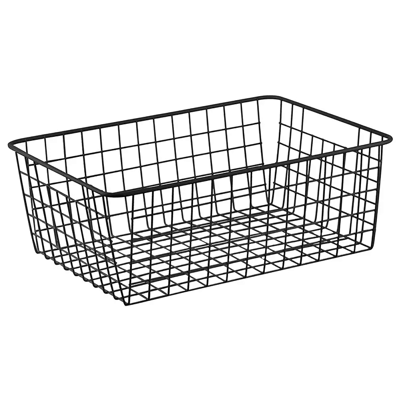 Корзина для хранения железная Iron Basket M Белый Черный Корзина для хранения железная Iron Basket M Белый Черный в Саратове | Loft Concept