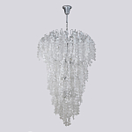 Люстра с прозрачными и белыми подвесками в виде лепестков FAIRYTREE Light варинант исполнения - 2 | Loft Concept в Саратове