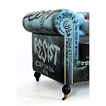 Диван в Лофт Честерфильд граффити из винтажной кожи GRAFFITI PARA Chesterfield варинант исполнения - 4 | Loft Concept в Саратове