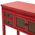 Деревянная консоль в китайском стиле с ящиками и дверцами красная Chinese Console Table варинант исполнения - 4 | Loft Concept в Саратове