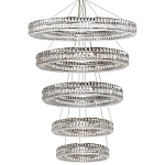 Многоярусная Люстра Elizabeth Хром Вертикальная композиция из пяти хрустальных светильников варинант исполнения - 1 | Loft Concept в Саратове