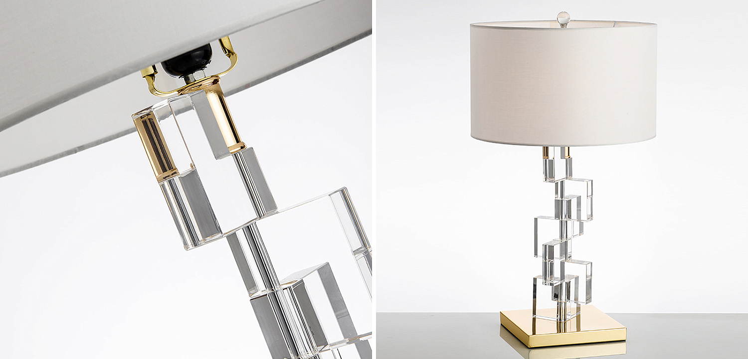 Настольная лампа Leuan Glass Cubes Lampshade Table Lamp Настольная лампа Leuan Glass Cubes Lampshade Table Lamp - Loft-Concept в Саратове