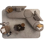 Угловой диван Calypso с поворотным механизмом и пуфом   варинант исполнения - 6 | Loft Concept в Саратове