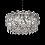 Круглая люстра с хрустальными подвесками на серебряном каркасе Gorgeous Crystal Light варинант исполнения - 5 | Loft Concept в Саратове