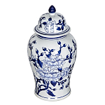 Ваза с крышкой и синим цветочным узором Blue & White Ornament  варинант исполнения - 1 | Loft Concept в Саратове