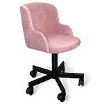 Стул с мягкой розовой обивкой из велюра и подъемно-поворотным механизмом на черных колесиках Harper Pink варинант исполнения - 1 | Loft Concept в Саратове