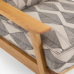 Кресло с каркасом из массива дуба Deniaud Oak Rhombus Beige Armchair варинант исполнения - 5 | Loft Concept в Саратове