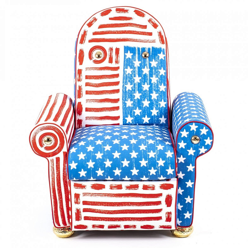 Кресло Seletti Lazy Painter USA Белый Красный Синий Кресло Seletti Lazy Painter USA Белый Красный Синий в Саратове | Loft Concept