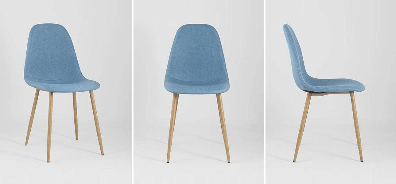 Стул Archie Chair Ткань Голубая Рогожка Стул Archie Chair Ткань Голубая Рогожка - Loft-Concept в Саратове