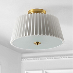 Потолочный светильник с белым плиссированным абажуром Ganglion варинант исполнения - 3 | Loft Concept в Саратове