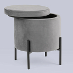 Серый пуф на черных ножках SANJAY варинант исполнения - 2 | Loft Concept в Саратове