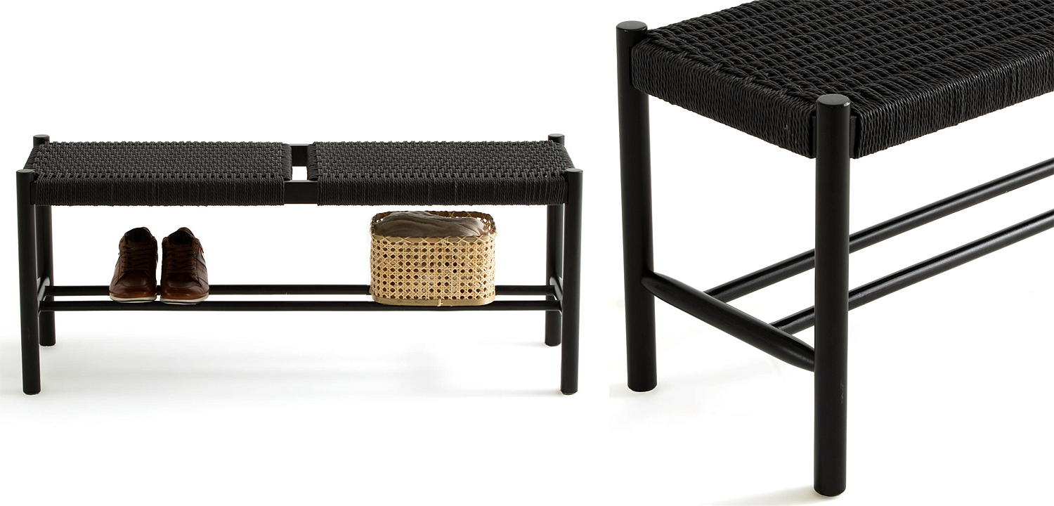 Банкетка Enzo Wicker Black Banquet Банкетка Enzo Wicker Black Banquet - Loft-Concept в Саратове