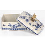 Фарфоровая шкатулка с бронзовой стрекозой Blue and White варинант исполнения - 6 | Loft Concept в Саратове