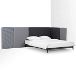Кровать с большим мягким изголовьем Unity Dark Grey Bed варинант исполнения - 10 | Loft Concept в Саратове